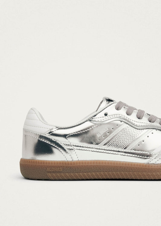 Tb.490 Rife Shimmer Silver Cream Leather Sneakers-image