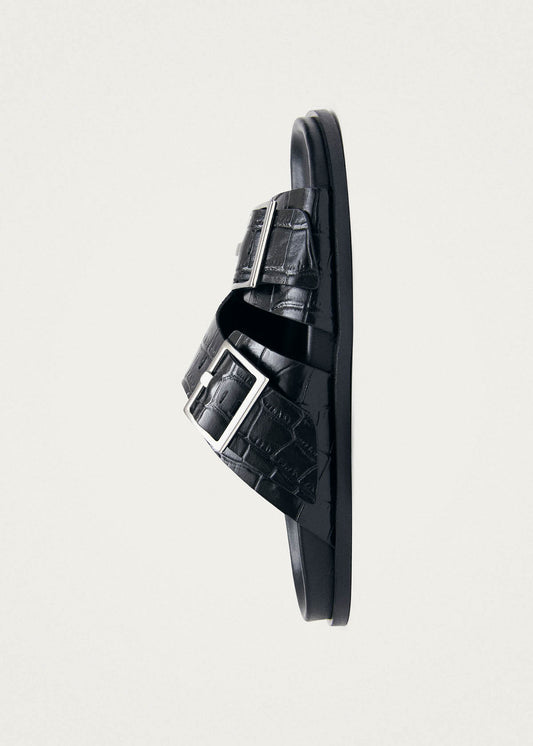 Alba Alli Black Leather Sandals-image