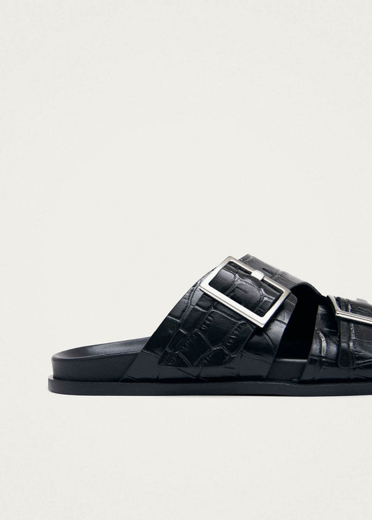 Alba Alli Black Leather Sandals-image
