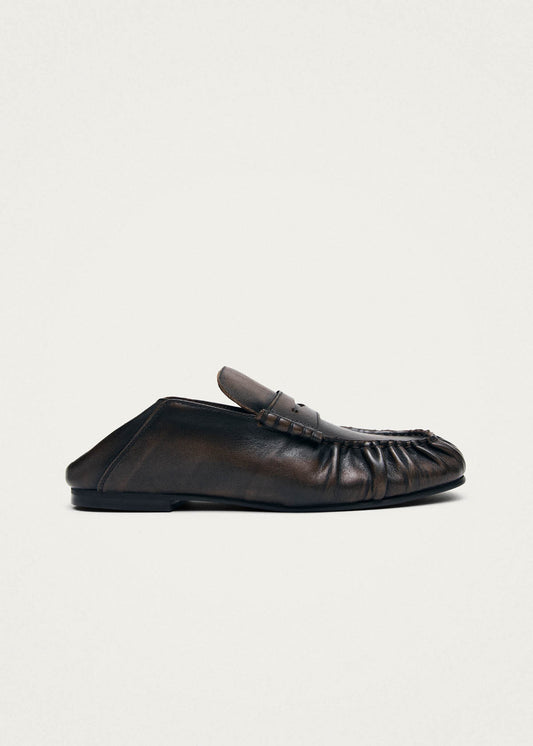 Aven Mule Vintage Effect Brown Leather Loafers-image