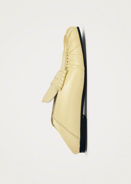 Aven Mule Patent Pale Yellow Leather Loafers-image