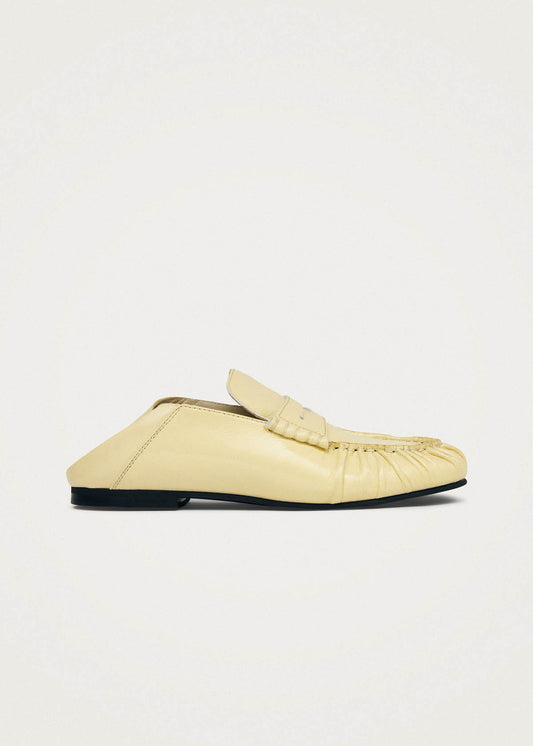 Aven Mule Patent Pale Yellow Leather Loafers-image