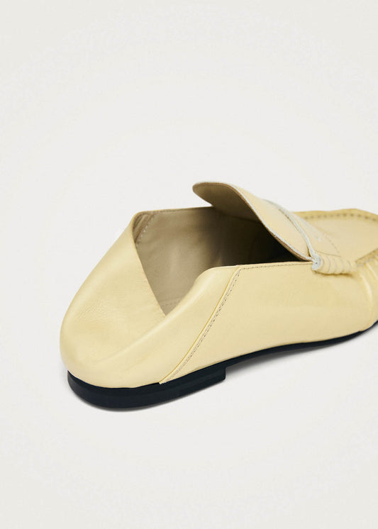 Aven Mule Patent Pale Yellow Leather Loafers-image