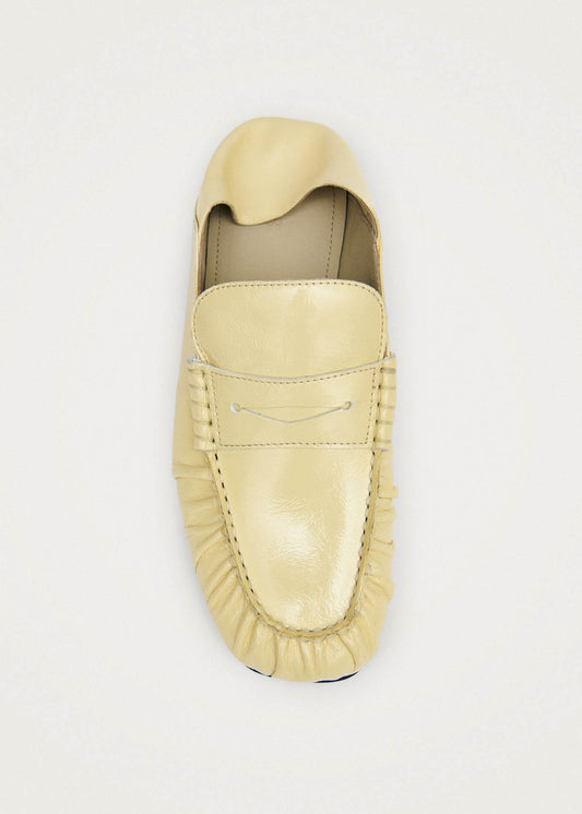 Aven Mule Patent Pale Yellow Leather Loafers-image