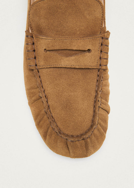 Aven Mule Suede Tan Leather Loafers-image