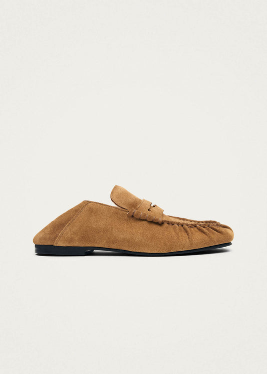 Aven Mule Suede Tan Leather Loafers-image