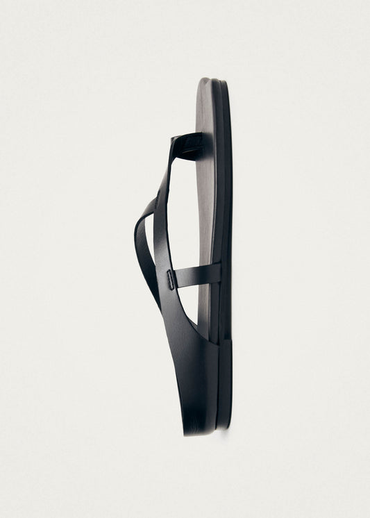 Dawn Black Leather Sandals-image