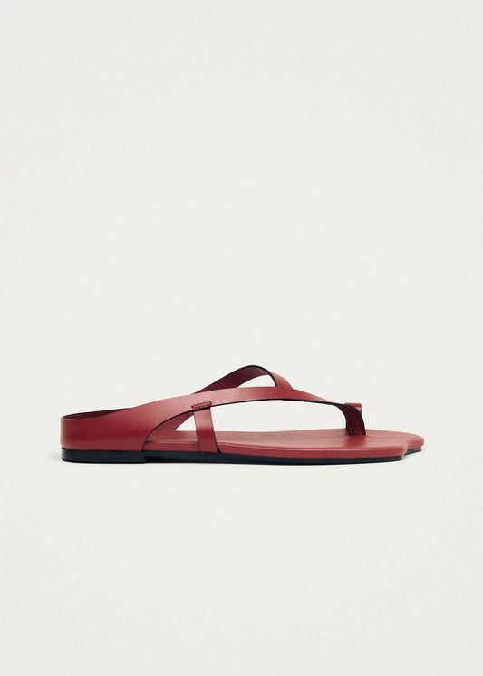 Dawn Red Leather Sandals-image