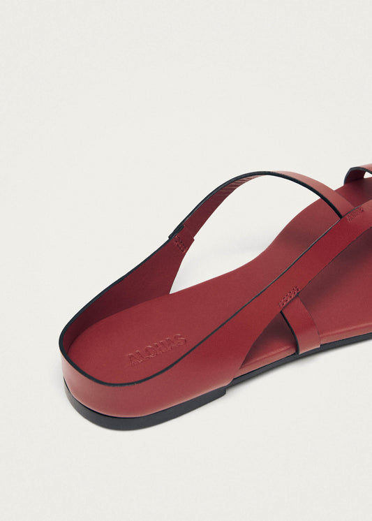 Dawn Red Leather Sandals-image