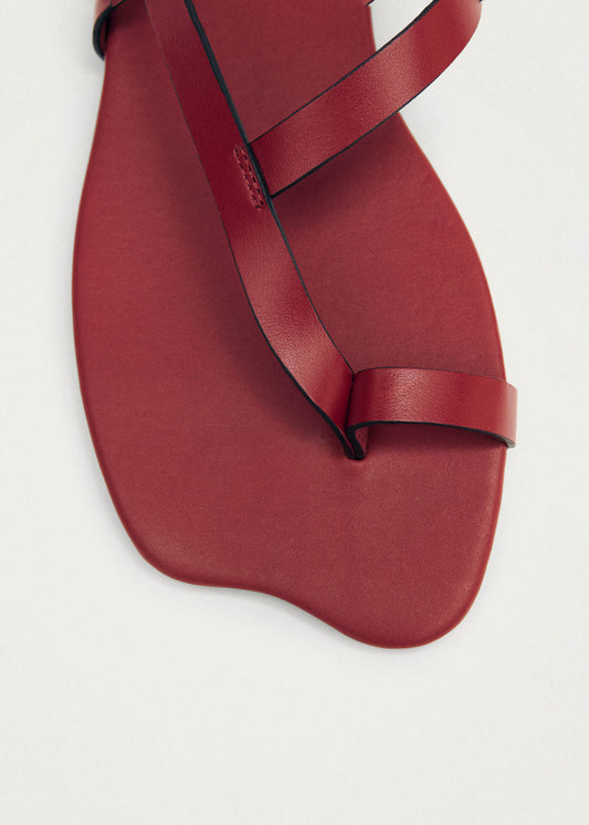 Dawn Red Leather Sandals-image