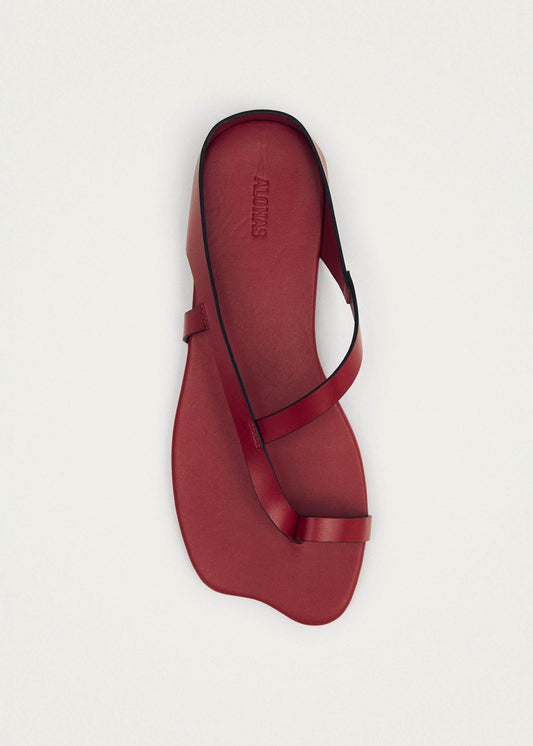 Dawn Red Leather Sandals-image