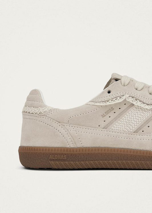 Tb.490 Crochet Cream Leather Sneakers-image