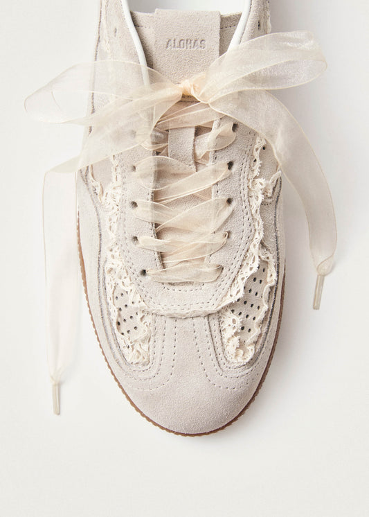 Tb.490 Crochet Cream Leather Sneakers-image