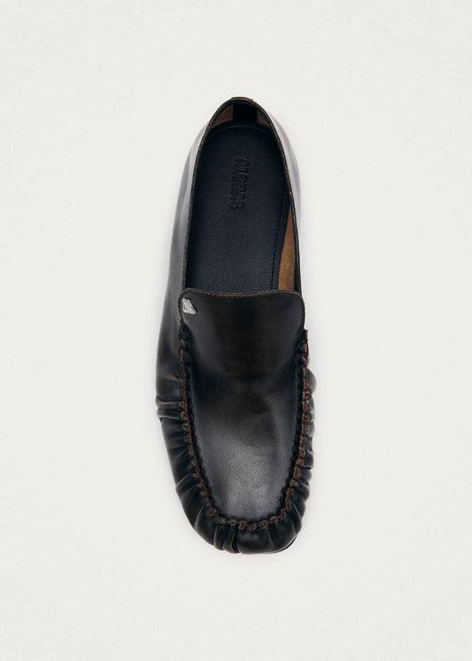 Gabe Vintage Effect Brown Leather Loafers-image