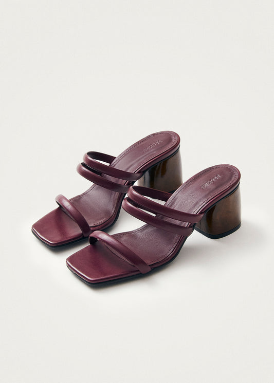Indiana Bare Burgundy Leather Sandals-image