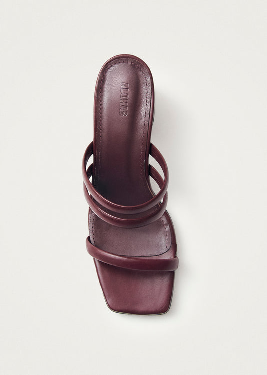 Indiana Bare Burgundy Leather Sandals-image