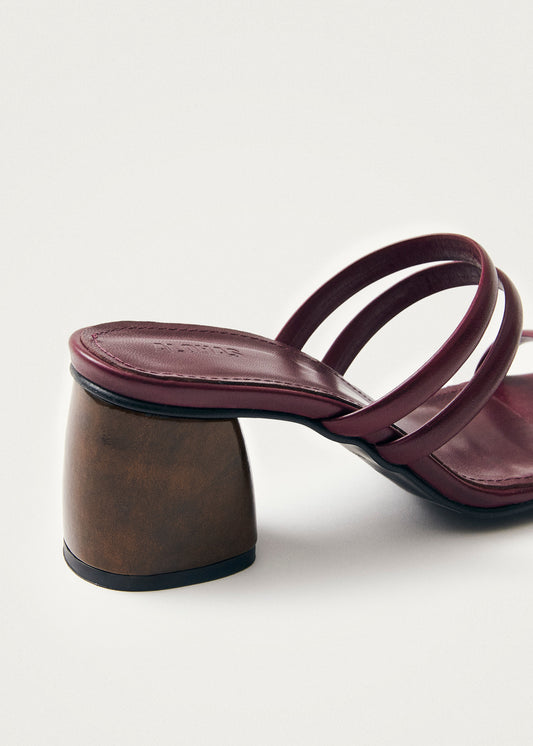 Indiana Bare Burgundy Leather Sandals-image