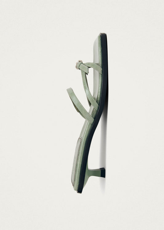 Liko Patent Matcha Leather Sandals-image