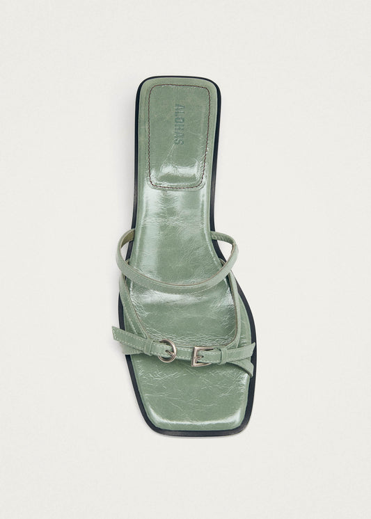 Liko Patent Matcha Leather Sandals-image