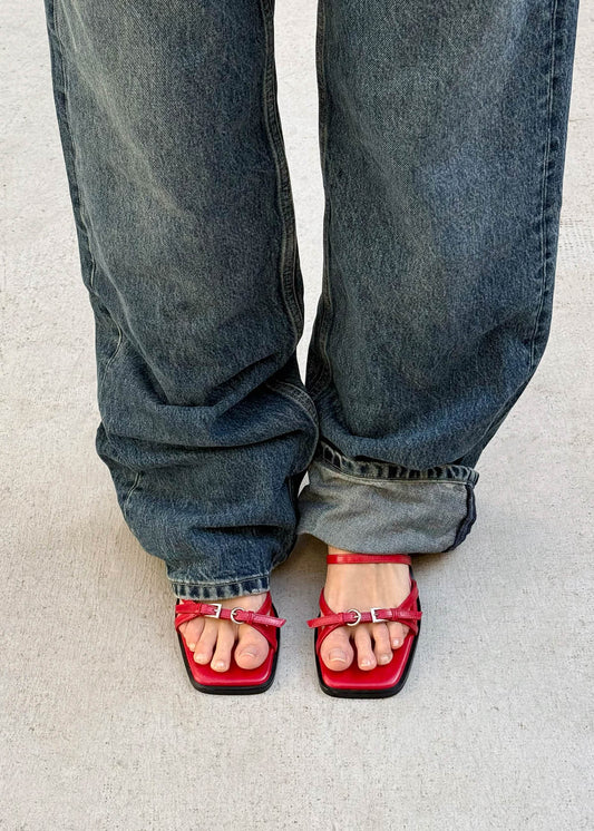 Liko Rift Red Leather Sandals-image