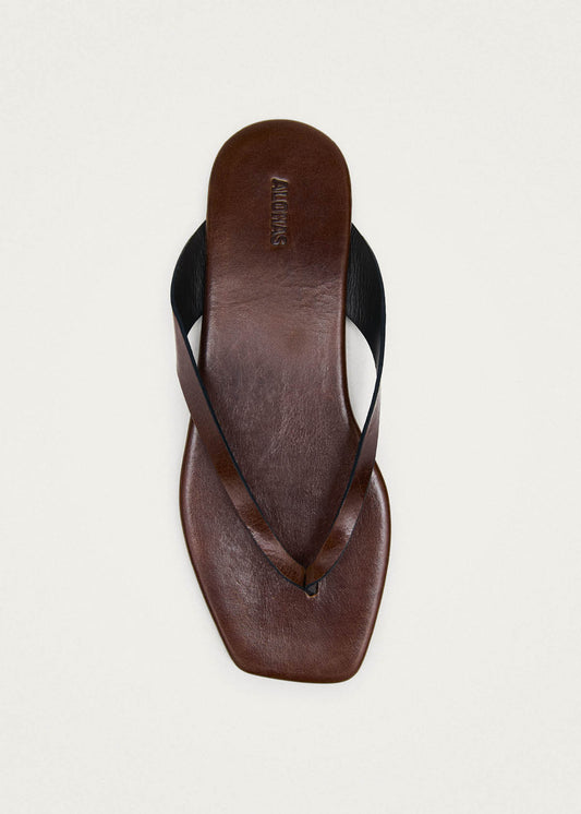 Ola Rift Brown Leather Sandals-image