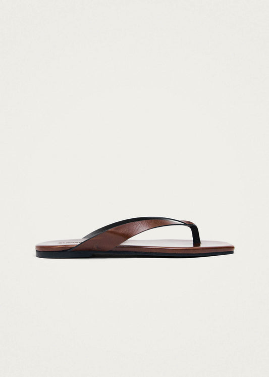Ola Rift Brown Leather Sandals-image