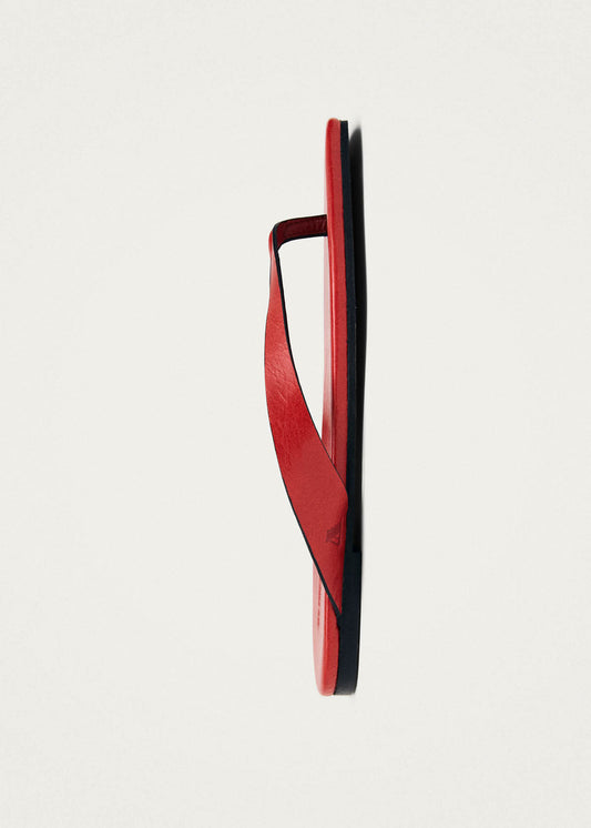 Ola Rift Red Leather Sandals-image