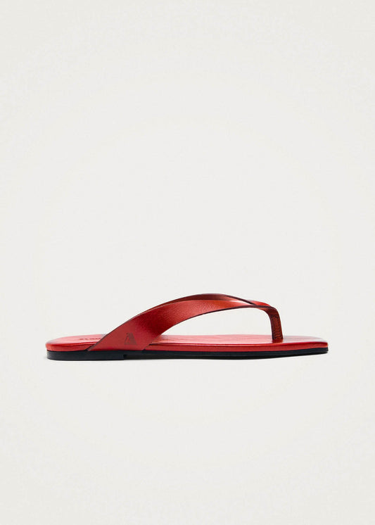 Ola Rift Red Leather Sandals-image