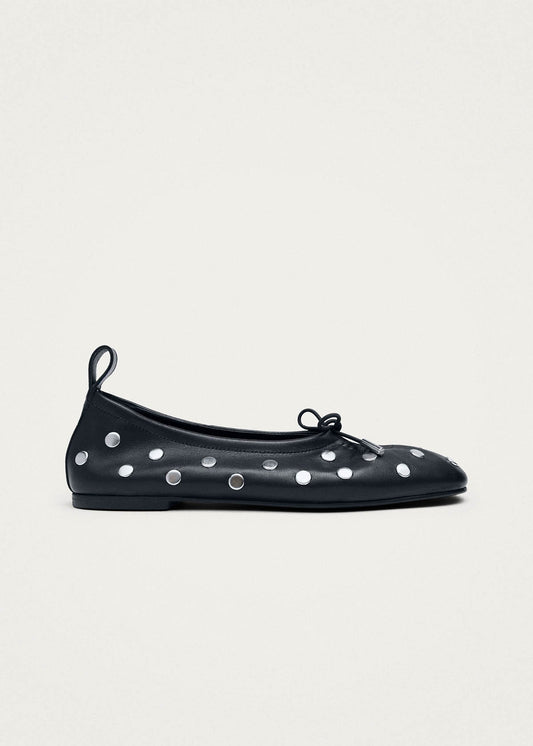 Rosalind All Studs Black Leather Ballet Flats-image