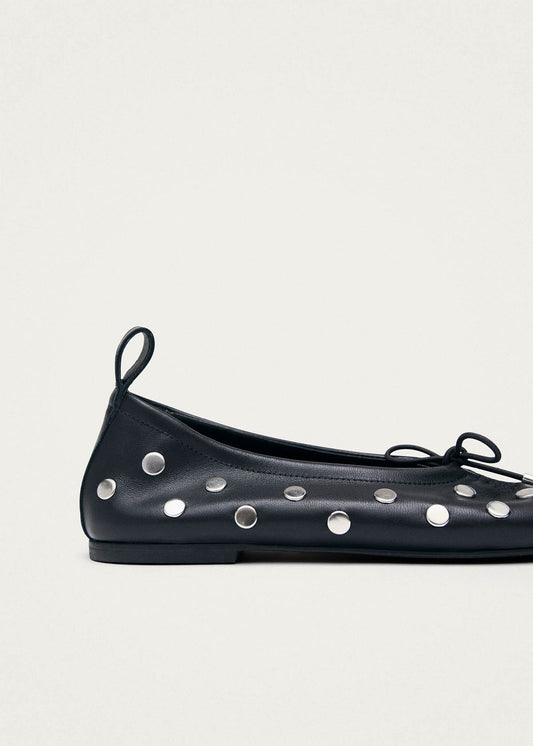 Rosalind All Studs Black Leather Ballet Flats-image