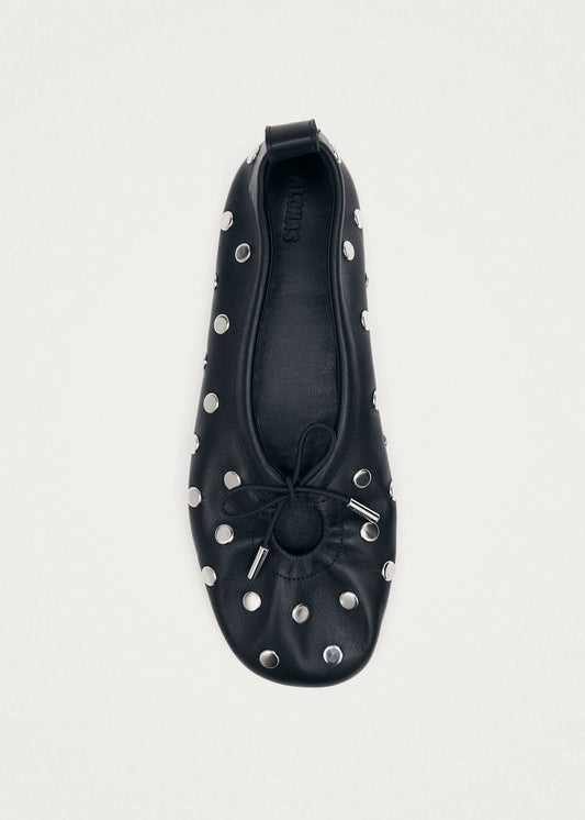 Rosalind All Studs Black Leather Ballet Flats-image