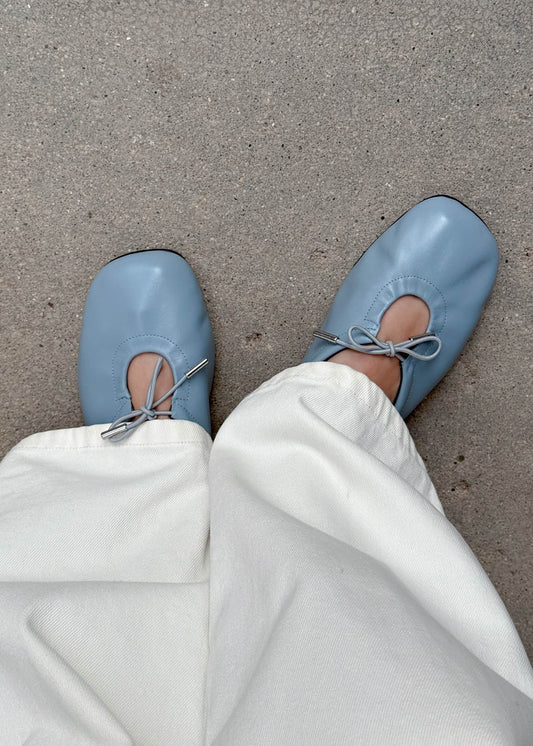 Rosalind Blue Leather Ballet Flats-image