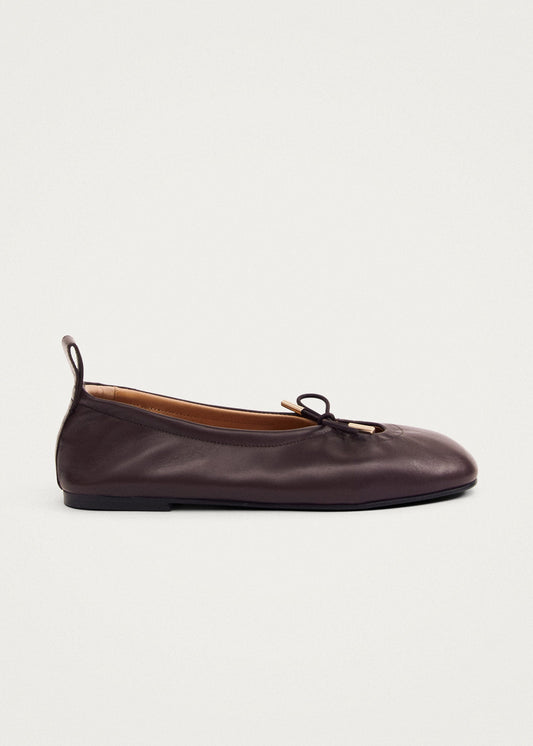 Rosalind Brown Leather Ballet Flats-image