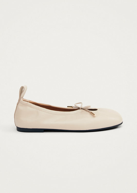 Rosalind Cream Leather Ballet Flats-image