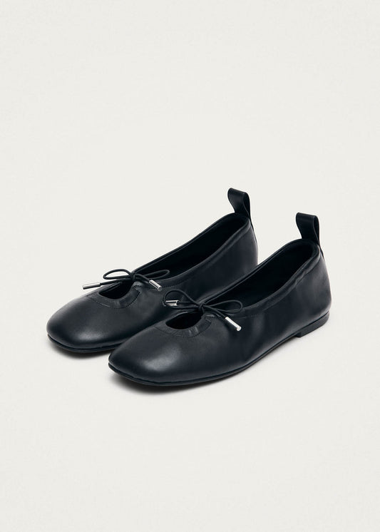 Rosalind Black Vegan Leather Ballet Flats-image