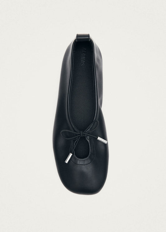 Rosalind Black Vegan Leather Ballet Flats-image