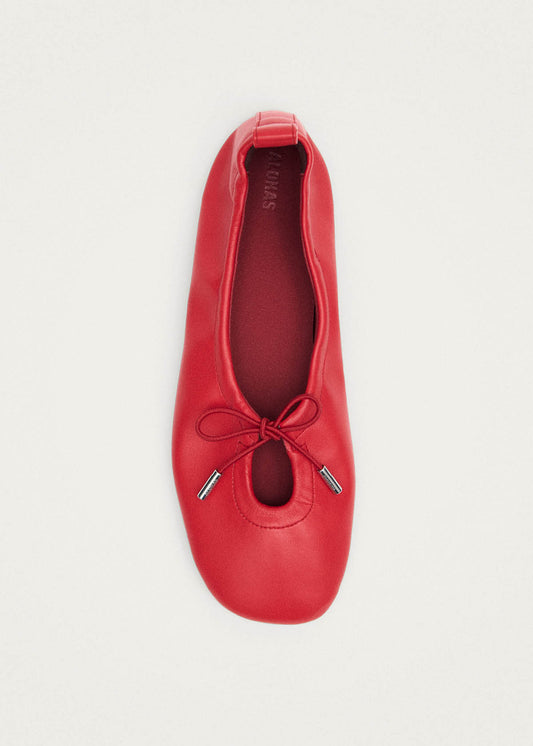 Rosalind Red Vegan Leather Ballet Flats-image