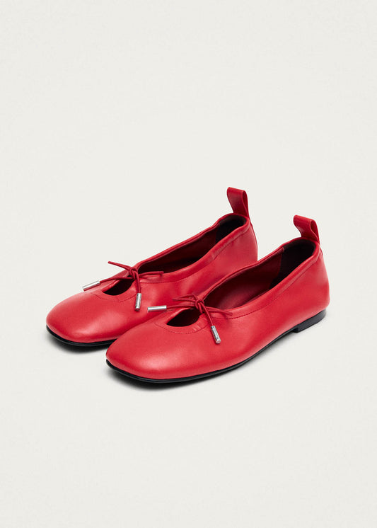 Rosalind Red Vegan Leather Ballet Flats-image