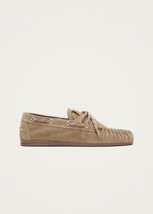 Rowan Sporty Suede Beige Leather Loafers-image