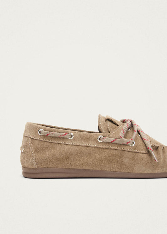 Rowan Sporty Suede Beige Leather Loafers-image