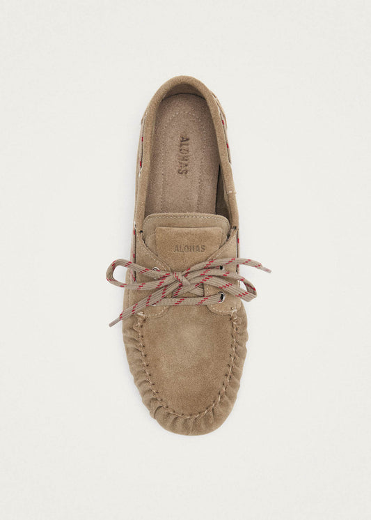 Rowan Sporty Suede Beige Leather Loafers-image