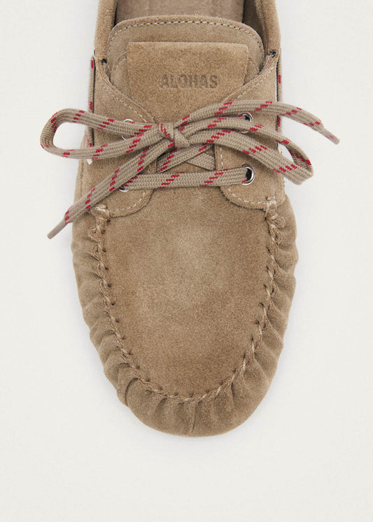 Rowan Sporty Suede Beige Leather Loafers-image