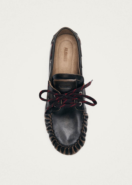 Rowan Sporty Vintage Effect Brown Leather Loafers-image