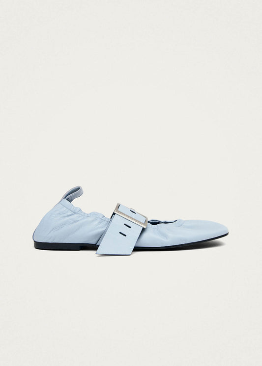 Sarea Blue Leather Ballet Flats-image