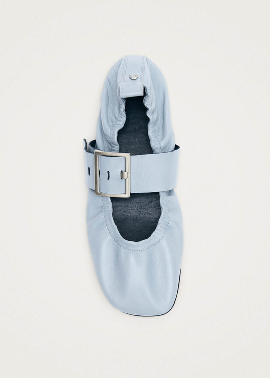 Sarea Blue Leather Ballet Flats-image