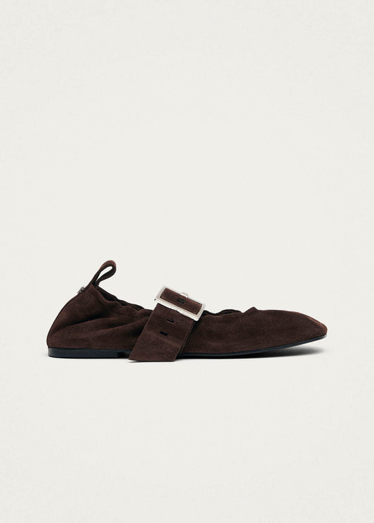Sarea Suede Brown Leather Ballet Flats-image