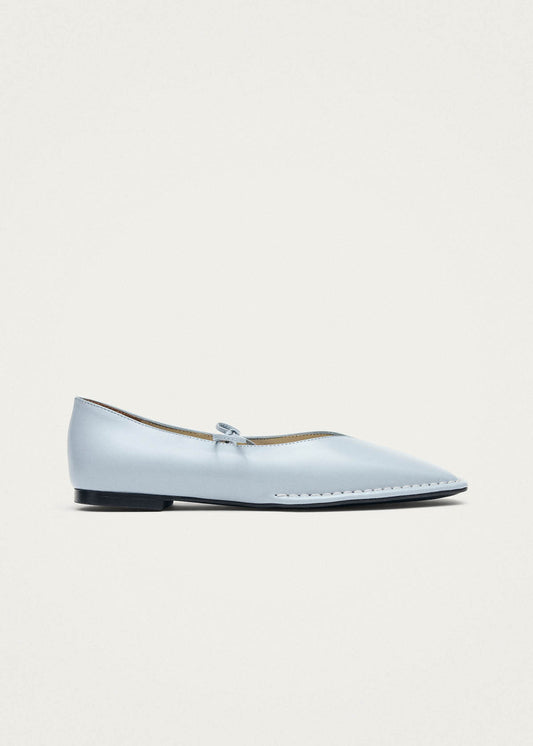 Sway Blue Leather Ballet Flats-image