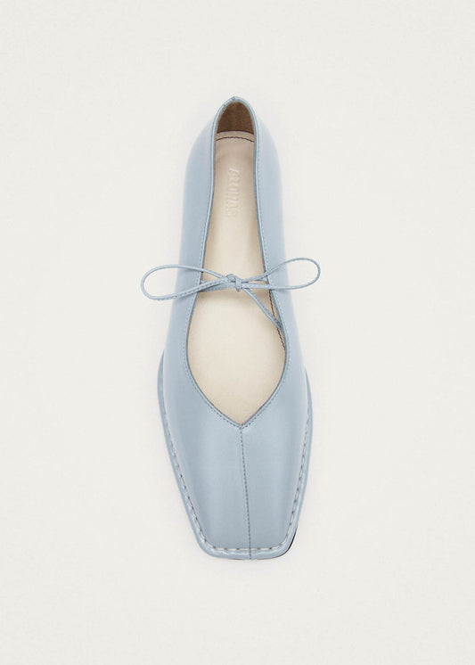 Sway Blue Leather Ballet Flats-image