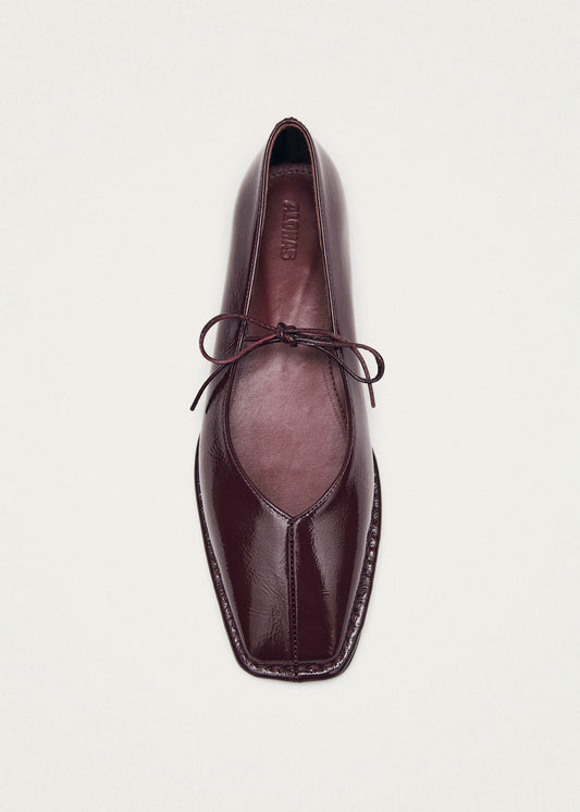 Sway Burgundy Leather Ballet Flats-image