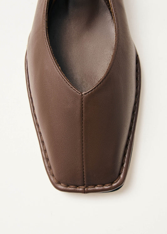 Sway Chestnut Brown Leather Ballet Flats-image